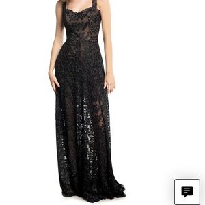 Dress the Population Annabel Semisheer Sweetheart Neck Gown